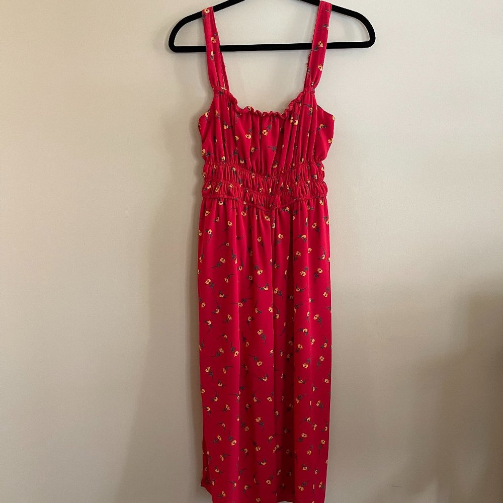 Nordstrom Row A Red Floral Cropped Jumpsuit - Size M